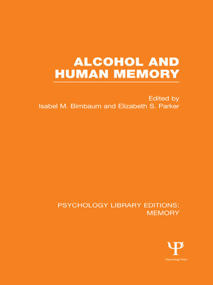 cover image of Alcohol and Human Memory (PLE